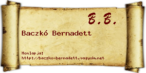 Baczkó Bernadett névjegykártya