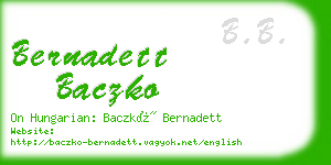 bernadett baczko business card